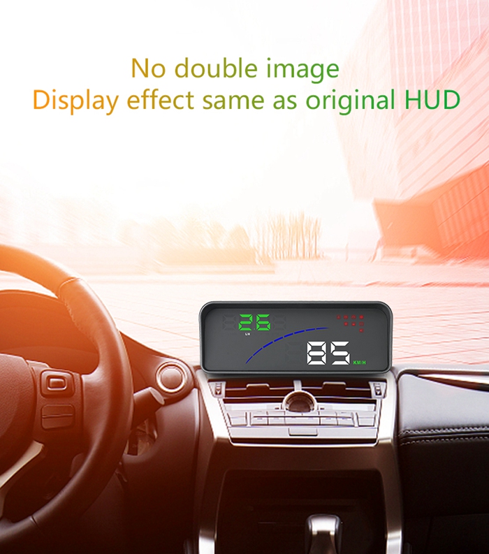 P9 3.6 Inch OBDII Car HUD Head Up Display Intelligent Digital Instrument Speedometer - Black