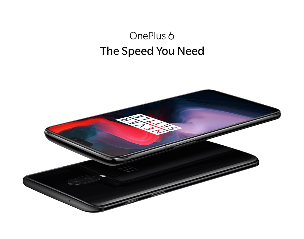Oneplus 6 6.28 Inch Full Screen 4G Smartphone Snapdragon 845 Soc 6GB 64GB 20.0MP+16.0MP Dual Rear Cameras Android 8.1 NFC Dash Charge Type-C - Mirror Black