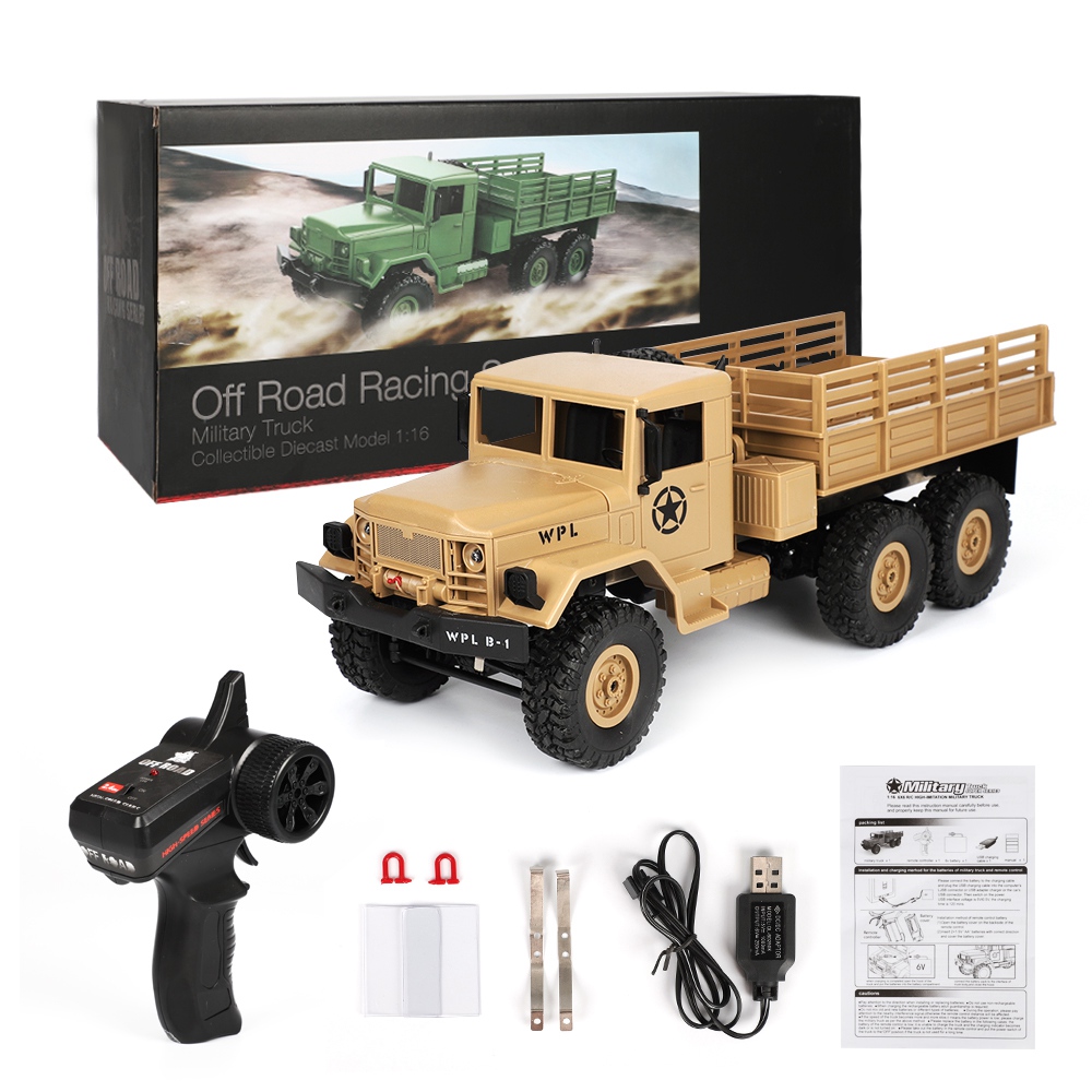WPL B-16 Off-road RC Car RTR 2.4G 1:16 6WD Brushed Climbing - Khaki