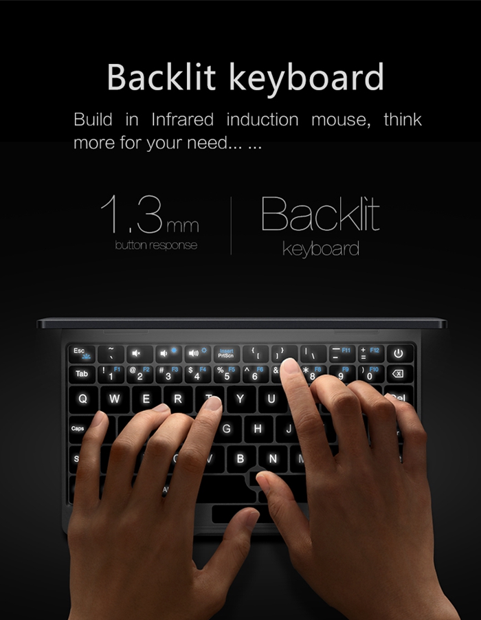 One Netbook One Mix Laptop Intel Cherry Trail x5-Z8350 Quad Core 7" IPS Screen 1920*1200 Windows 10 8GB DDR3 128GB eMMC - Silver