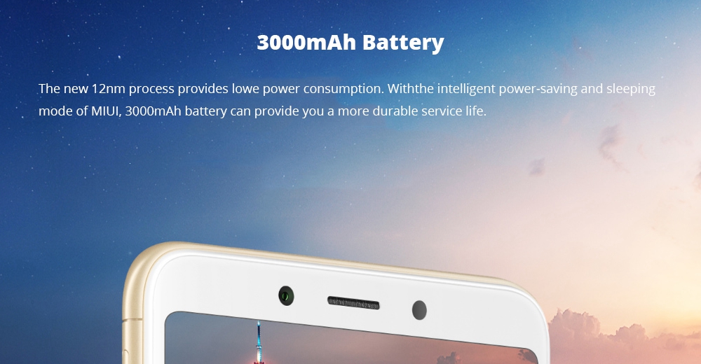 Xiaomi Redmi 6A 5.45 Inch 4G LTE Smartphone MTK Helio A22 2GB 16GB 13.0MP Camera MIUI 9 OS 18:9 Screen AI Face Unlock - Gold