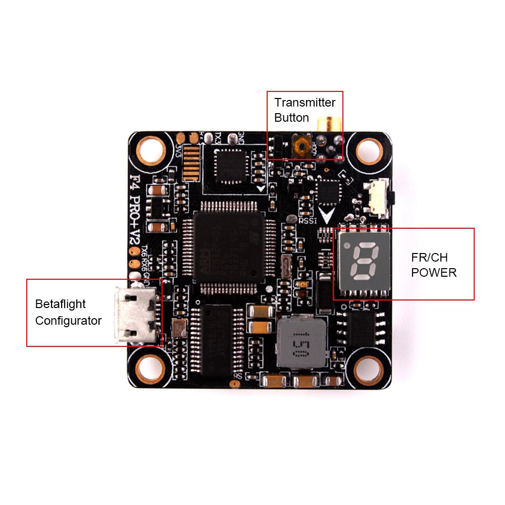 Rcharlance F4 Pro+ V2 AIO F4 FC OSD 5V/3A BEC 5.8G 40CH 25/200/600/800mW Switchable VTX
