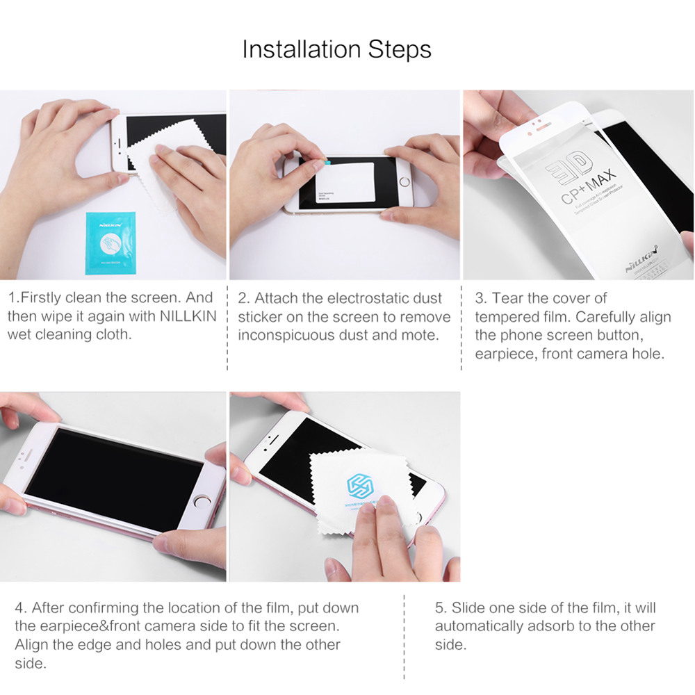 NILLKIN 3D CP+MAX Tempered Glass Film For Xiaomi Mi8 Explosion-proof Screen Protector - Black + Transparent