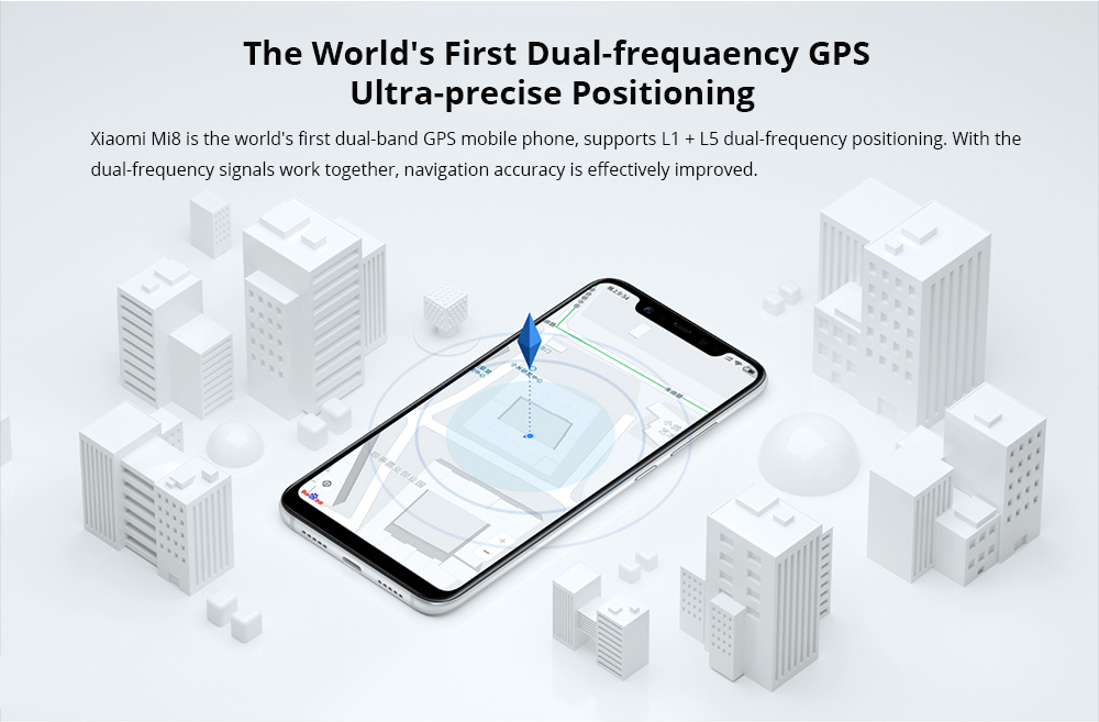 Xiaomi Mi8 6.21 Inch 4G LTE Smartphone Snapdragon 845 6GB 256GB Dual 12MP Rear Cameras MIUI 9 AMOLED Screen NFC Face ID Type-C Fast Charge - Blue