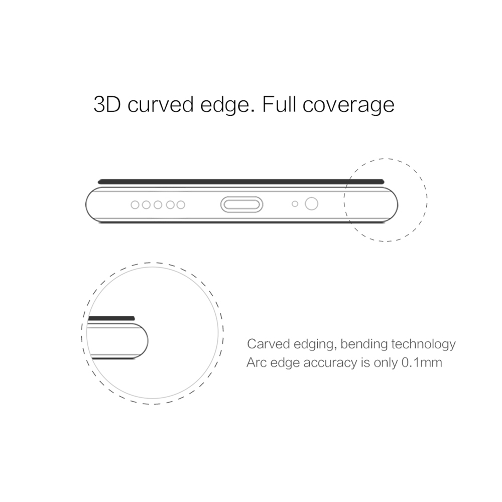 NILLKIN 3D CP+MAX Explosion-proof Tempered Glass Film For Oneplus 6 - Black