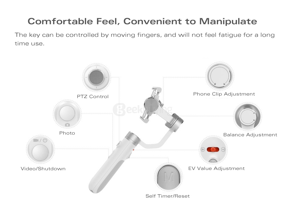 Xiaomi Mijia GH2 3-Axis Brushless Handheld Gimbal Stabilizer for Smartphone - White