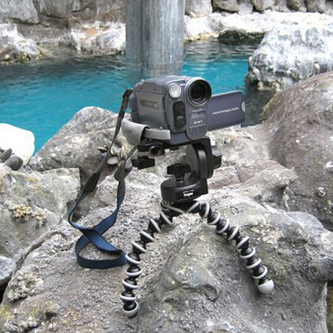 Small Size Stylish Portable Flexible Leg Mini Tripod For Xiaoyi / Gopro Digital Camera - Black + white
