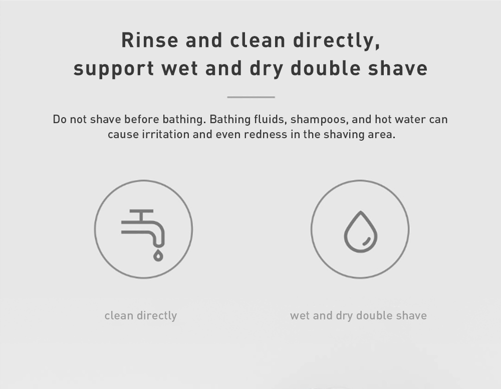 Xiaomi Mijia Electric Shaver Double Blade IPX7 Waterproof USB Charging PPG Anti-fingerprint Paint -Black