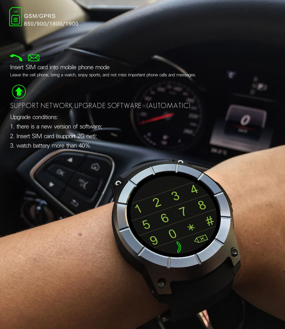 Makibes G05 Smartwatch Phone GPS Bluetooth MTK2503 32GB TF Card SMS Reminder Multi-mode Sports Compatible with iOS Android - Camouflage Green