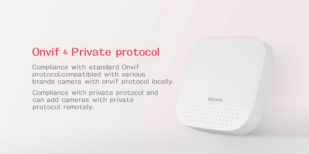 ESCAM PVR208 1080P WiFi IP Camera 8+2CH ONVIF NVR with 2ch Cloud Channel For IP Camera System -White