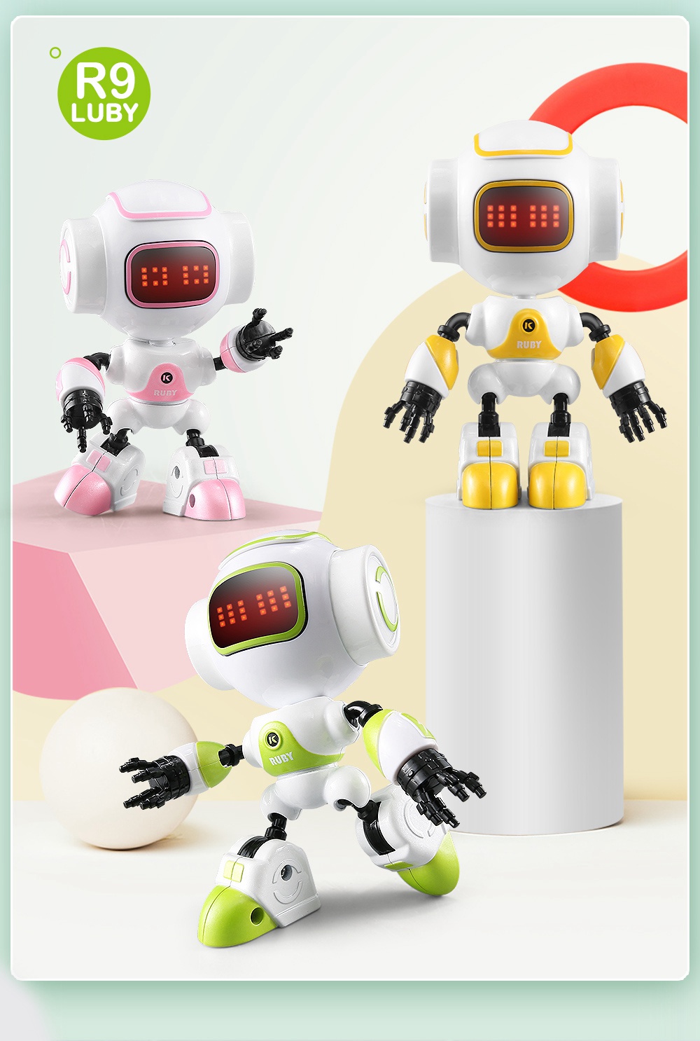 JJRC R9 LUBY Intelligent Robot Touch Response Alloy Body DIY Gesture RTR - Random Color
