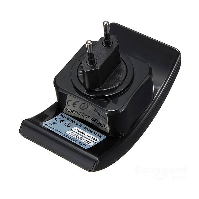 300M Wireless-N 2.4G WiFi 802.11N Repeater Router Range Expander Extender Router EU Plug - Black