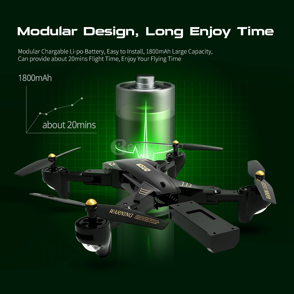 VISUO XS809S BATTLES SHARKS RC Quadcopter RTF + Extra 3.7V 1800mAh Li-po Battery