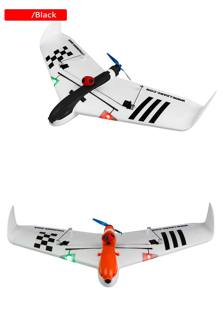 Kingkong/LDARC THUNDER 600X RC Airplane 656mm Wingspan EPO Kit Version - Black