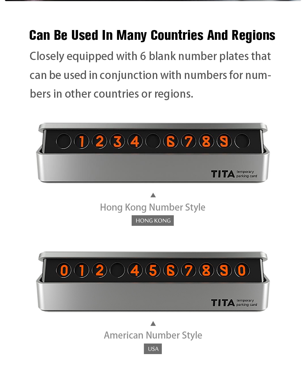 Xiaomi Bcase TITA Temporary Parking Number Plate Six Sets Of Digital Cards Soft Silicone Stickers Can Be Hidden Intimate Fluorescent Number - Black