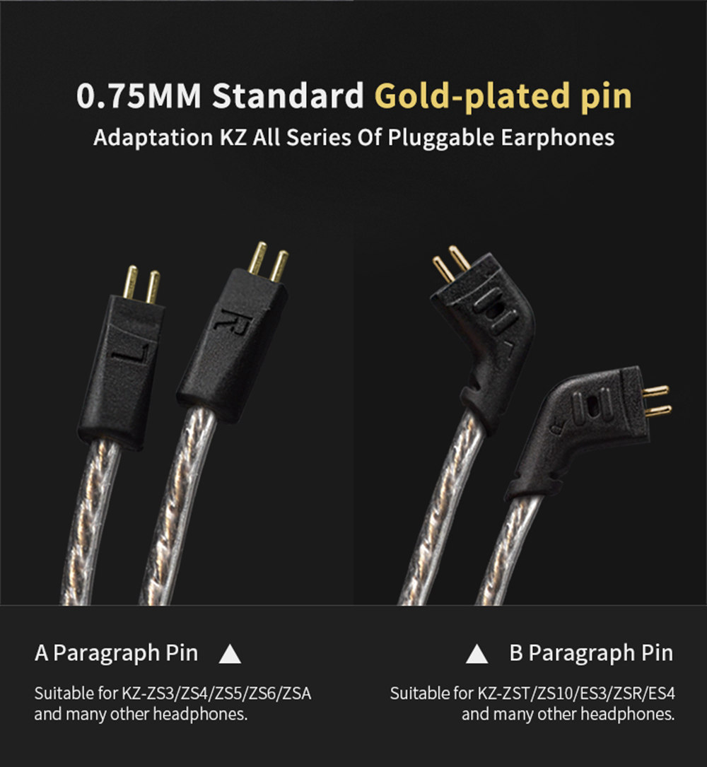 KZ ZS3/ZS4/ZS5/ZS6/ZSA Type-C HD Audio Decoding Silver Plated Upgrade Wire Cable Detachable for Headphones 0.7mm