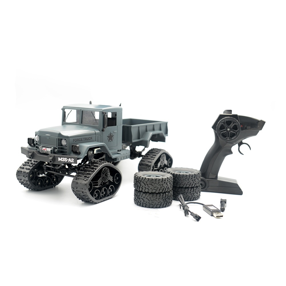 Feiyee FY001B RC Car 2.4G 4CH 4WD 1:16 Brushed Off-road Army Truck Snow Tires RTR - Army Green