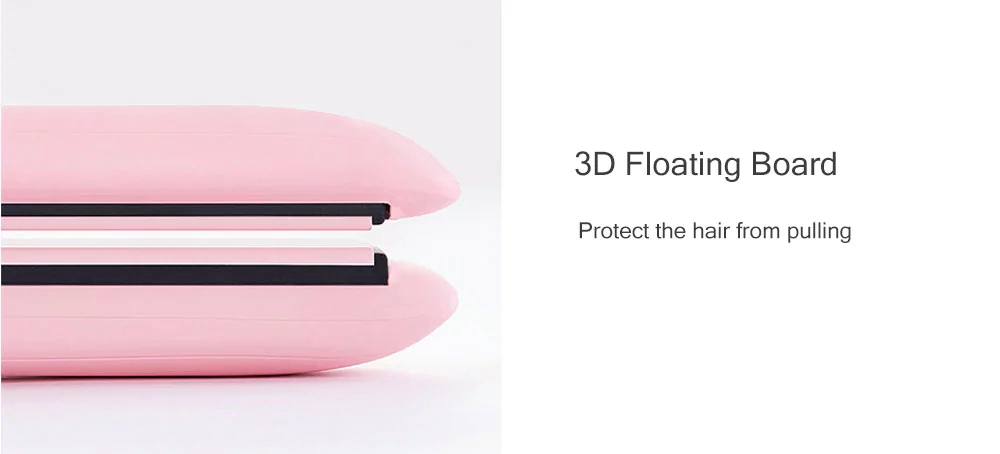 Xiaomi Yueli Hot Steam Hair Straightener Five Gear Adjustable Temperature Hair Protection Keratin Coating - LIGHT PINK