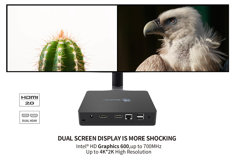 Beelink S2 Gemini Lake N4100 4GB LPDDR4 128GB SSD Windows 10 Mini PC Intel Dual Band WIFI Gigabit LAN Bluetooth HDMI