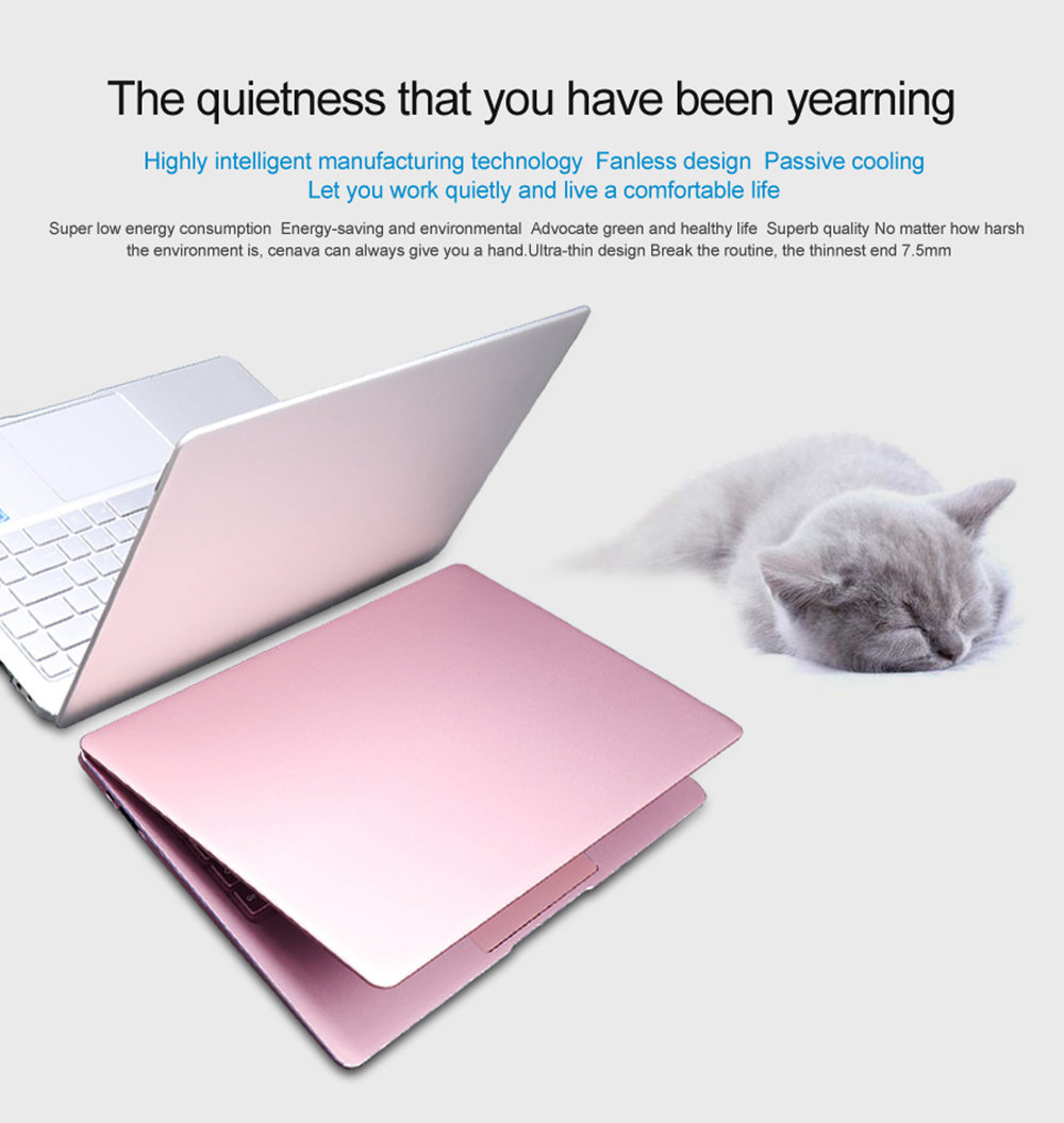 CENAVA P14 Laptop Intel Celeron N3450 Quad Core 14" IPS Screen 1920*1080 6GB DDR3 240GB SSD - Silver
