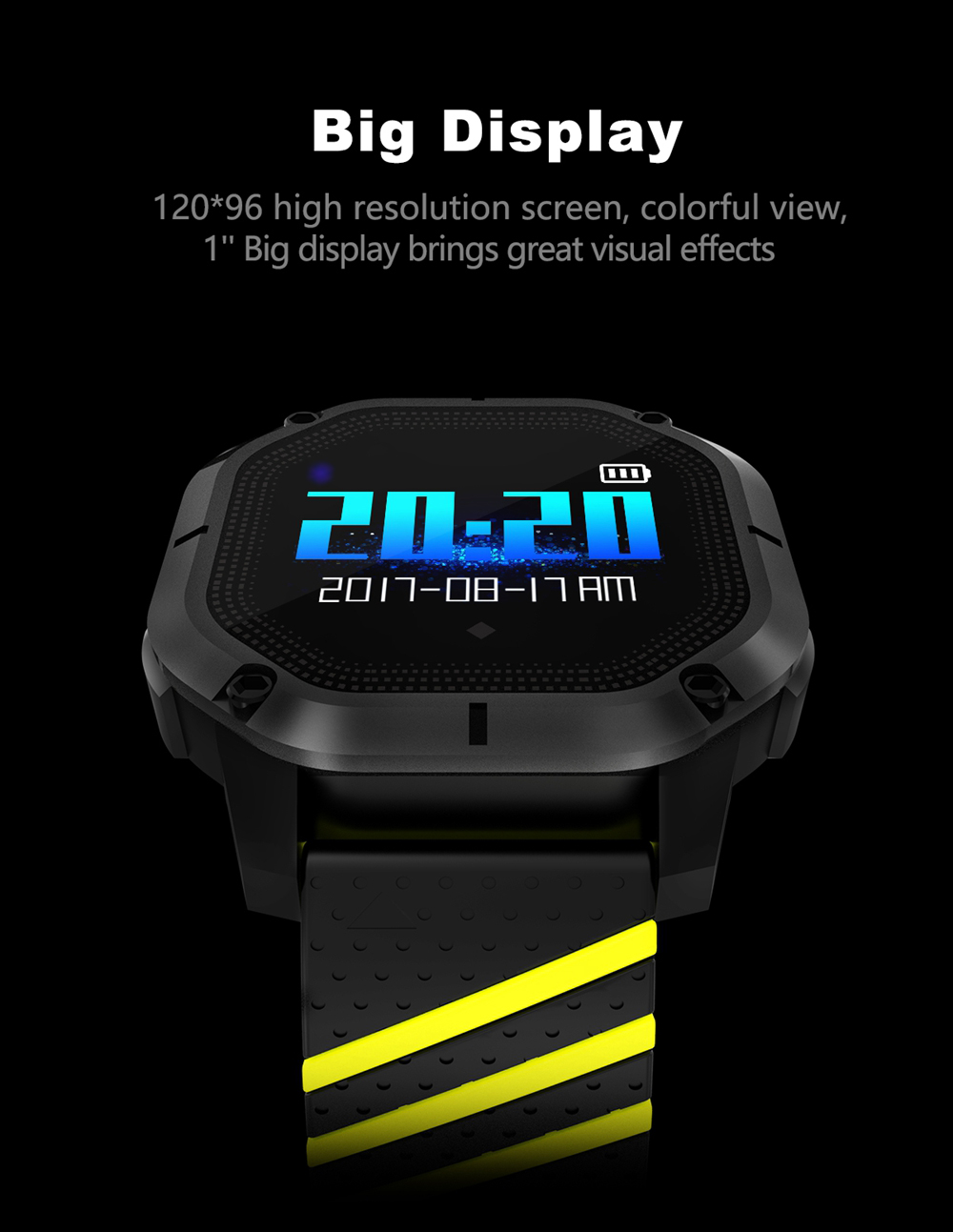 Makibes K5 Smart Bracelet 1" Color Screen Blood Pressure Blood Oxygen Heart Rate Monitor IP68 Water Resistant - Red