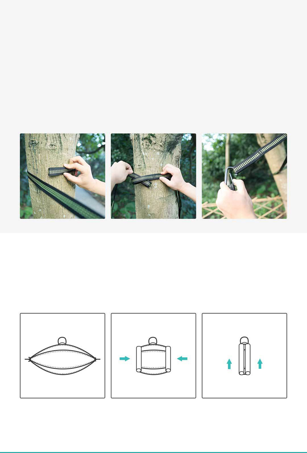 Xiaomi Mijia Zaofeng Outdoor Hammock 300KG Load-Bearing Weight Quickly Build Design Prevent Side Flipping - Light blue