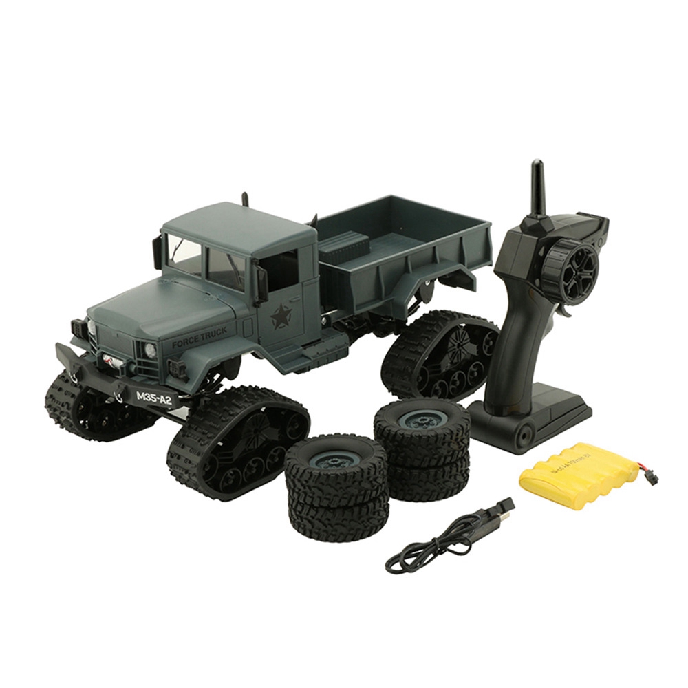 Fayee FY001C RC Car 2.4G 4CH 4WD 1:16 Brushed Off-road Army Truck Snow Tires with Ordinary Tire RTR - Khaki