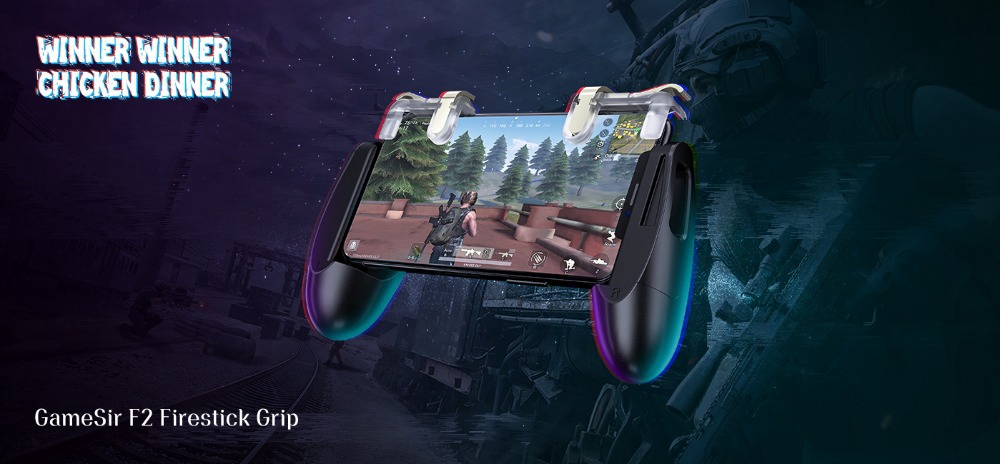 GameSir F2 Game Firestick Grip Game Mount Bracket Trigger Fire Button Aim Key Support Andriod iOS - Black