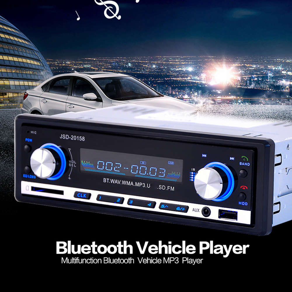 JSD-20158 Universal Car DVD Multifunction MP3 Player Built-in Bluetooth Hands-free Vehicle FM Function - Blcak