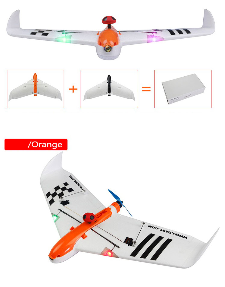 Kingkong/LDARC THUNDER 600X RC Airplane 656mm Wingspan EPO PNP Version - Orange
