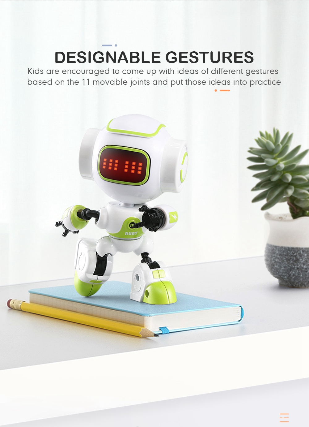 JJRC R9 LUBY Intelligent Robot Touch Response Alloy Body DIY Gesture RTR - Random Color