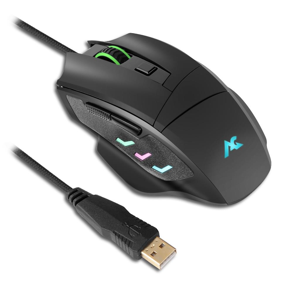 ACGAM G402 PMW3325 Wired Gaming Mouse RGB Backlights 10000 DPI OMRON Gaming Switch - Black