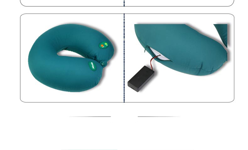 Misida MS-J8102 Electric Car Massage Pillow U-shaped Vibration Massage Pillow Eliminate Fatigue - Green