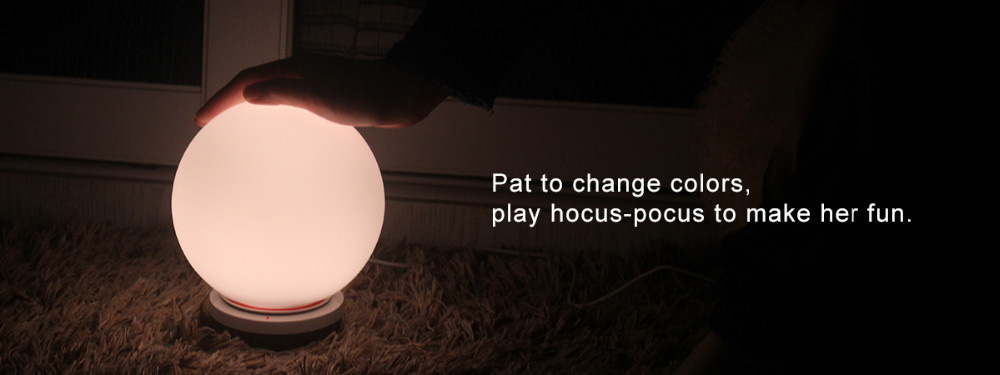 MIPOW BTL301W-WT PLAYBULB Sphere Smart Dimmable LED Glass Orb Light Floor Lamp Night Lights Tap to Change Color-White