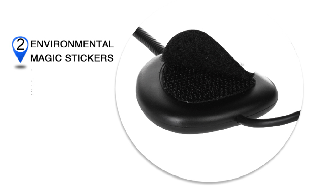 Vnetphone V1-1 Motorcycle Helmet Bluetooth Monaural Headset 10M Bluetooth Distance DSP Noise Reduction Technology - Black