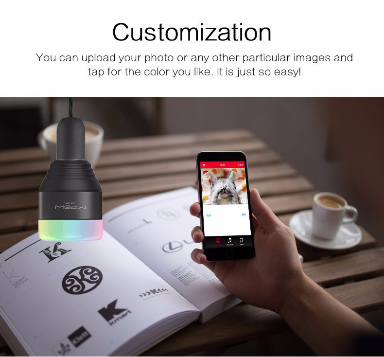 MIPOW BTL201-BK Bluetooth Smart LED Light Bulb APP Smartphone Group Controlled Dimmable Changing Decorative Christmas