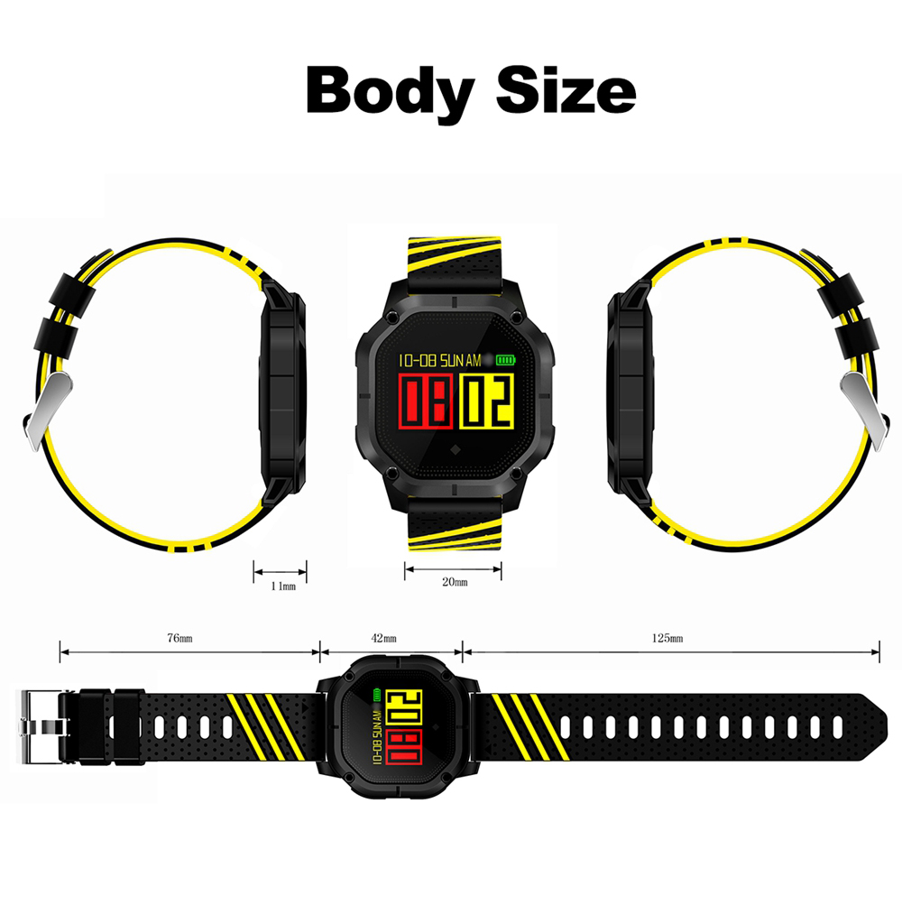 Makibes K5 Smart Bracelet 1" Color Screen Blood Pressure Blood Oxygen Heart Rate Monitor IP68 Water Resistant - Red