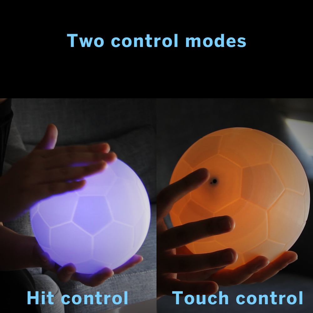 Geekbes 3D LED Soccer Light 15cm Touch Control World Cup Souvenirs Night Lights - White