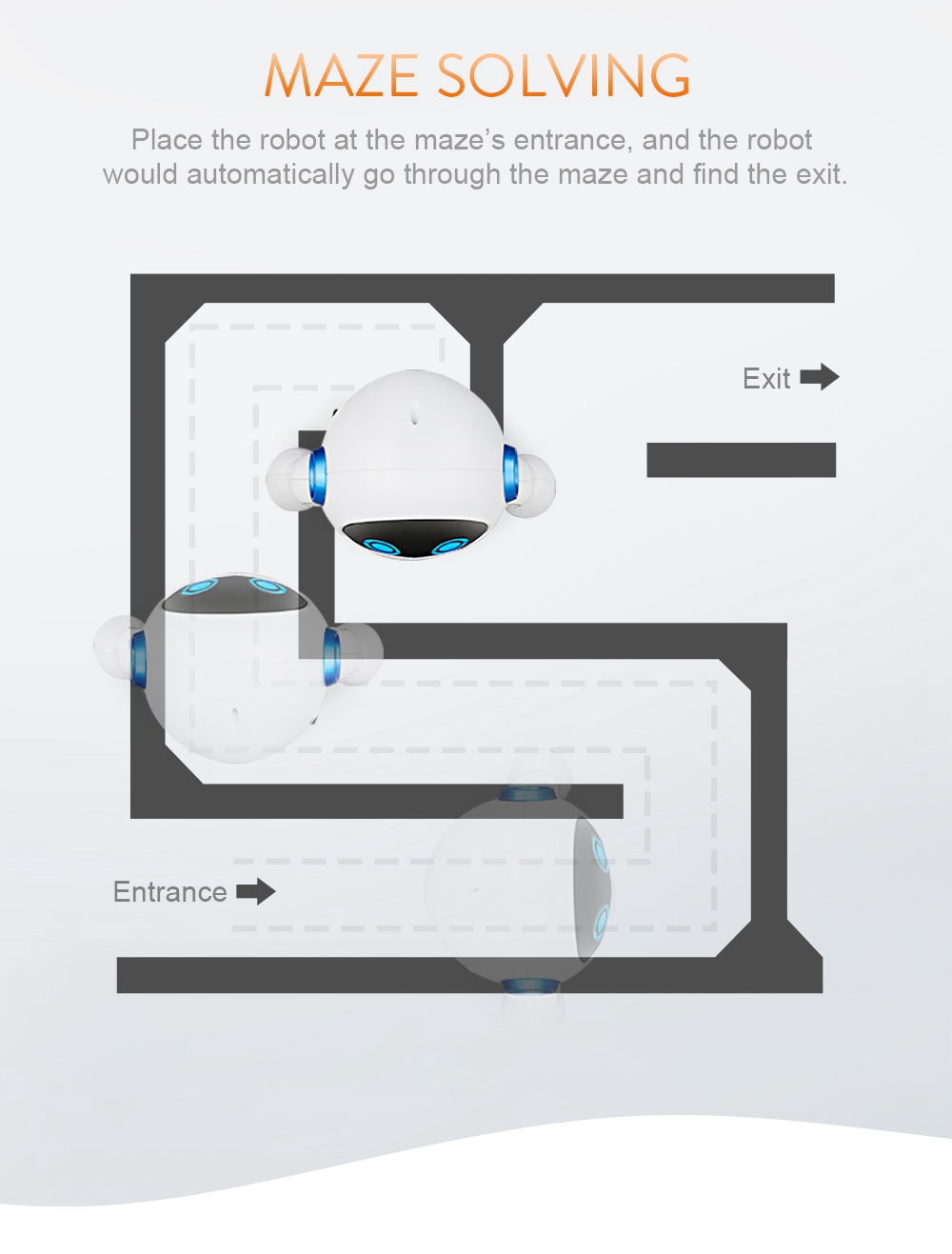 JJRC R6 CADY WIGI RC Robot Path Tracking Intelligent Programming with Light RTR - Blue