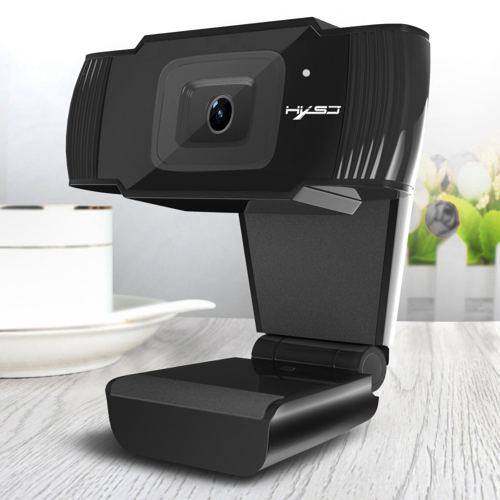 HXSJ S70 1080P HD Webcam USB Widescreen With Built-in Noise Canceling Microphone 5 Million Pixels Adjustable Angle For PC/Laptop - Black
