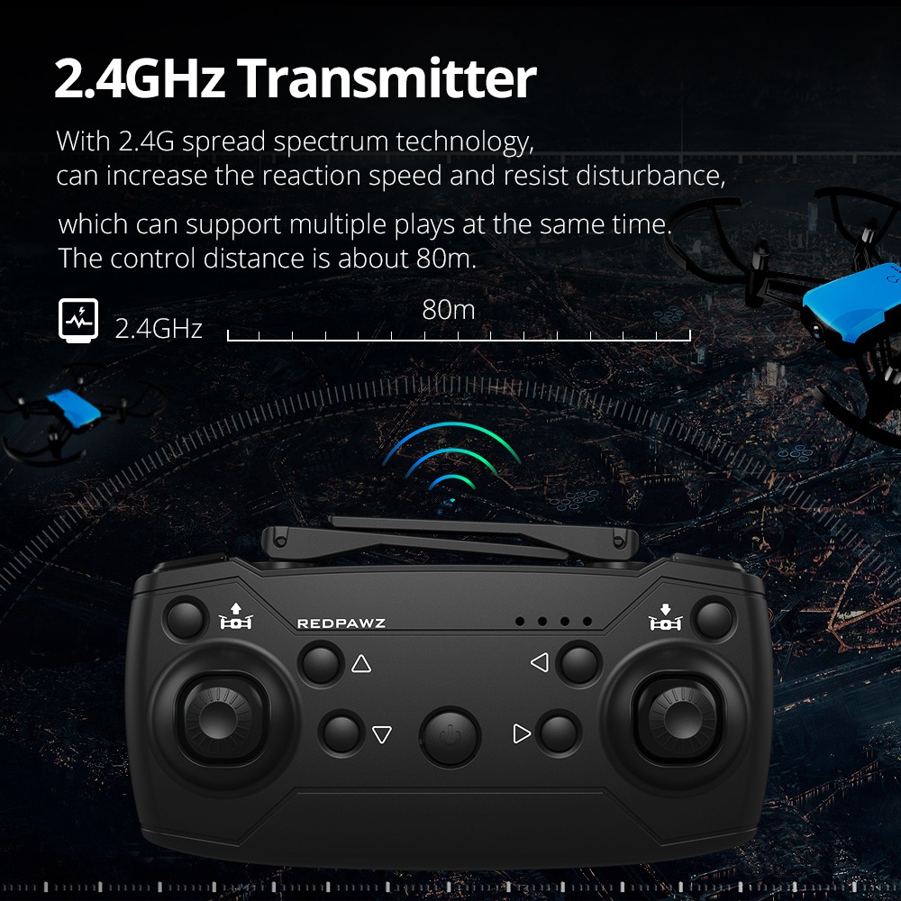 REDPAWZ R020 BLAST RC Quadcopter WIFI FPV 8520 Brushed Motor with HD 720P Wide-angle Camera Altitude Hold RTF - Blue