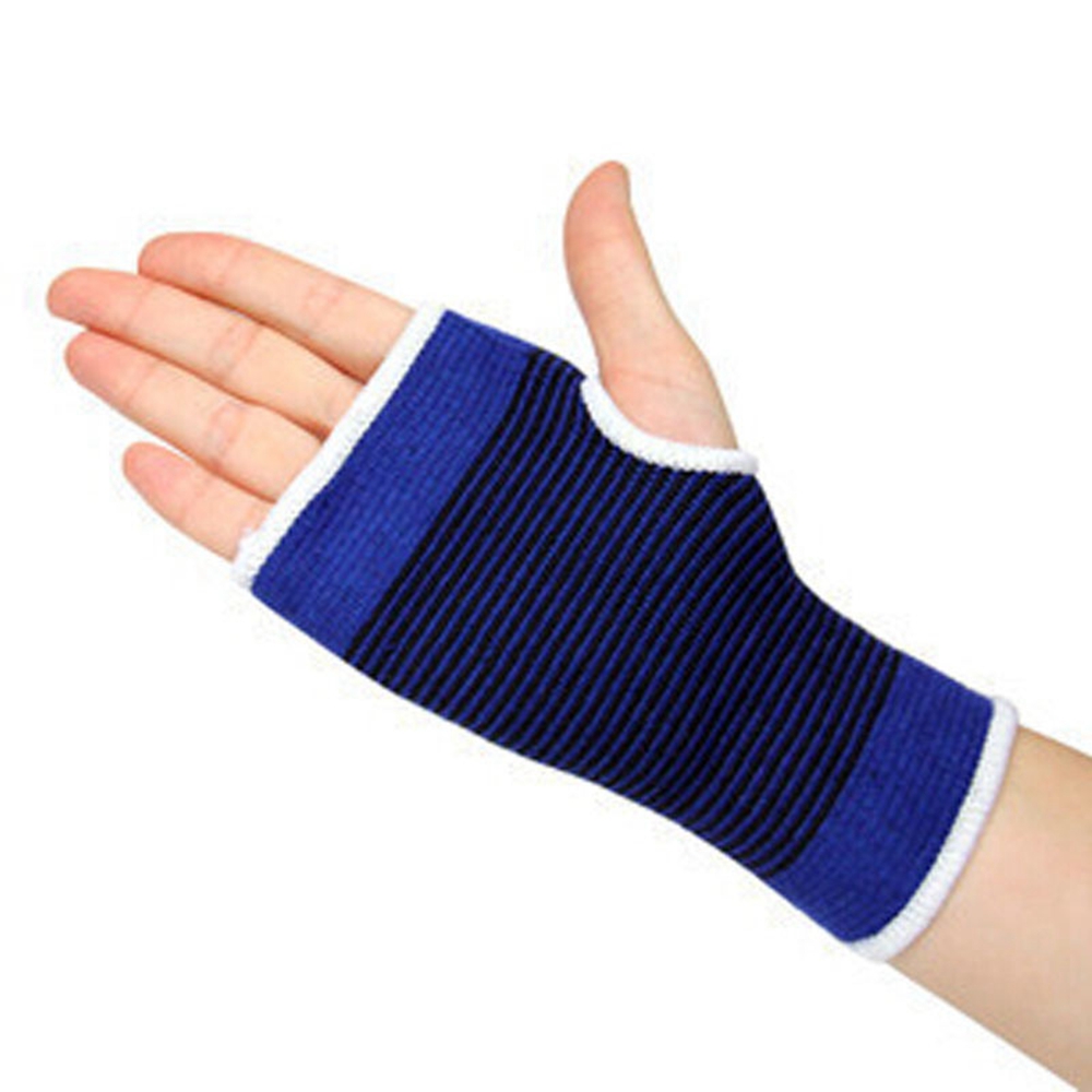 2PCS Sports Bracers Health Warm Durable Protectors Polyester And Cotton Knitted Gloves Handguards - Blue