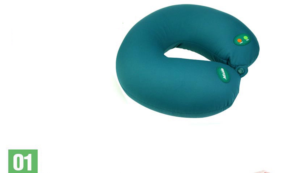 Misida MS-J8102 Electric Car Massage Pillow U-shaped Vibration Massage Pillow Eliminate Fatigue - Green