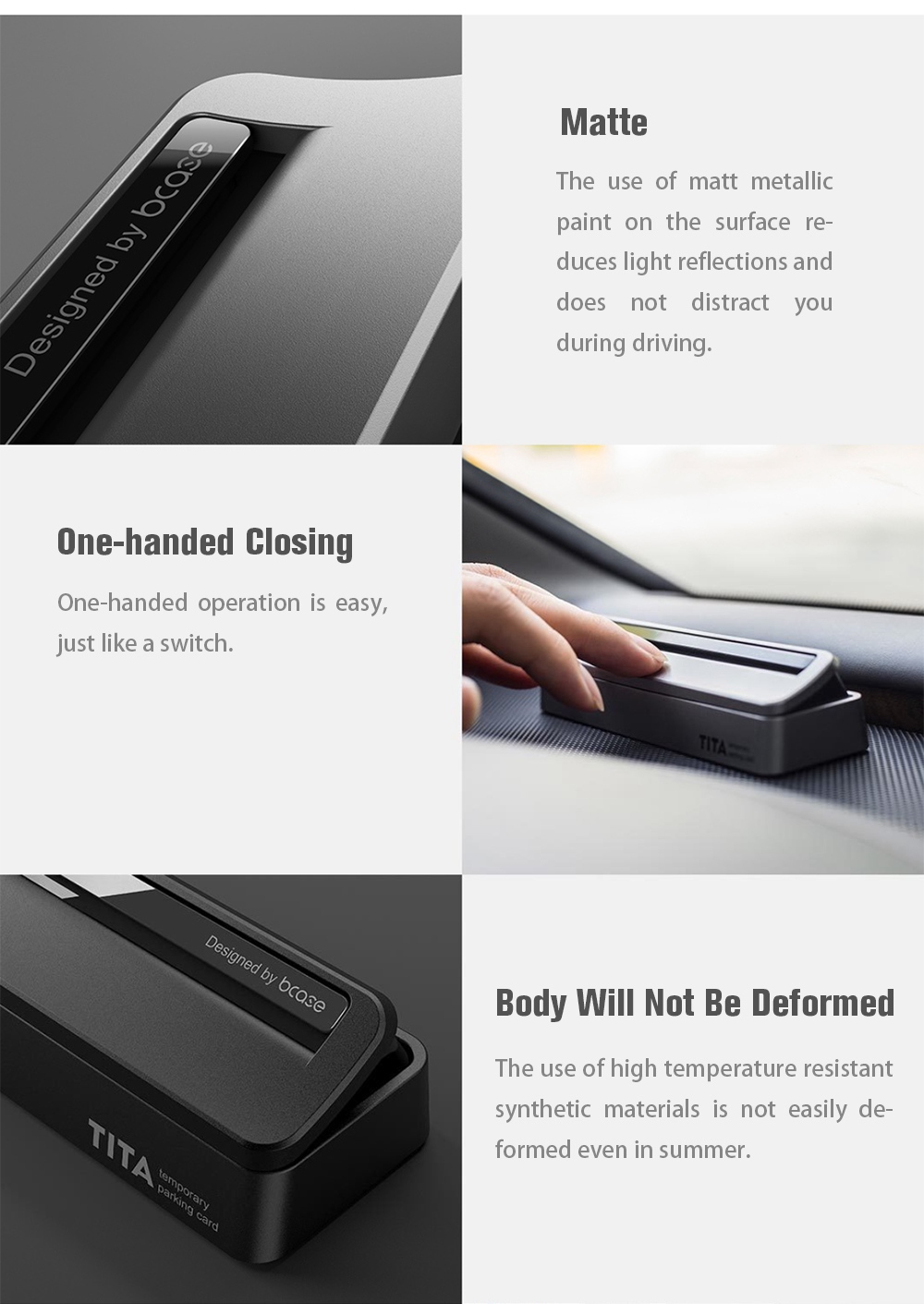 Xiaomi Bcase TITA Temporary Parking Number Plate Six Sets Of Digital Cards Soft Silicone Stickers Can Be Hidden Intimate Fluorescent Number - Black