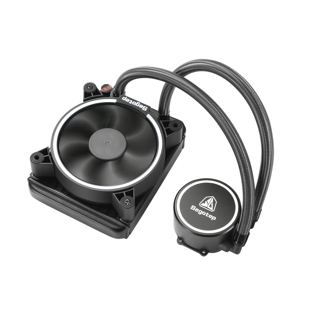 Segotep Becool 120 CPU Water Cooling Fan Silent Intelligent Temperature Controller With LED White Light 120mm Fan - Black