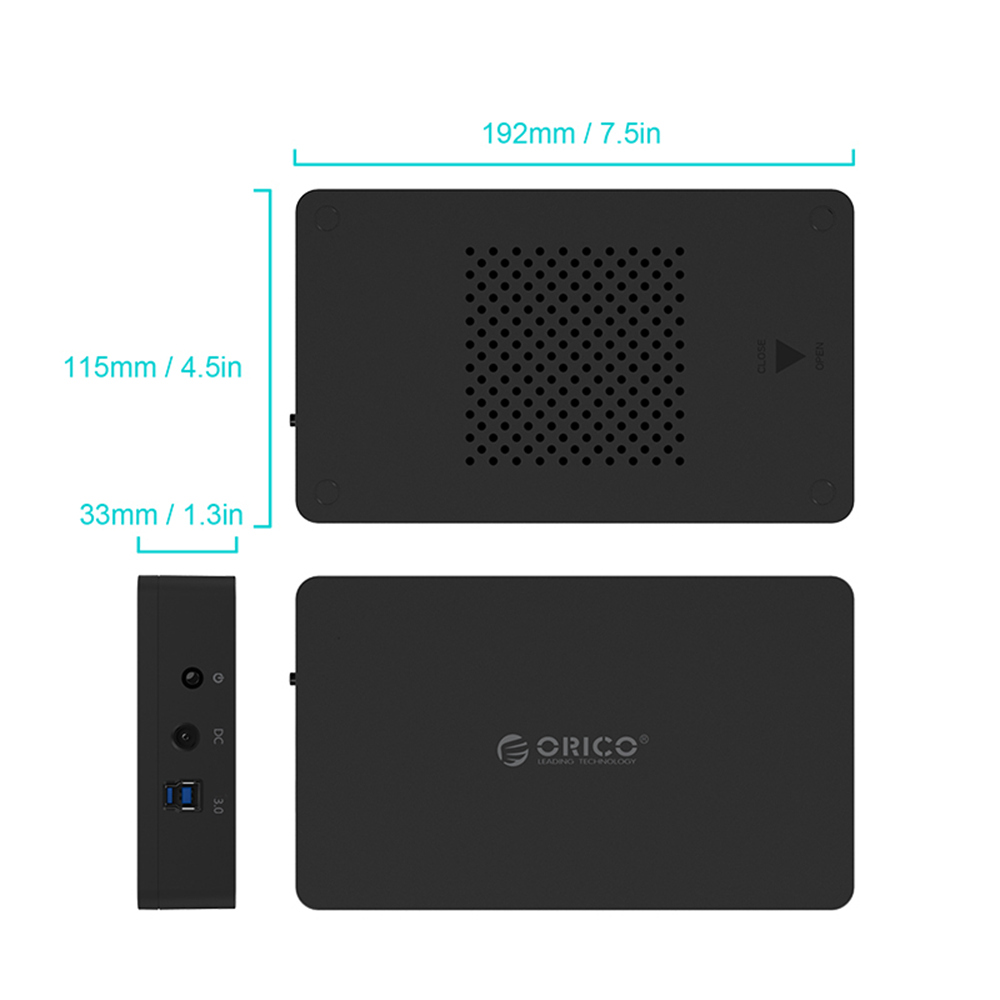 ORICO 3569S3-BK 3.5 Inch USB3.0 HDD Case High Speed External Hard Drive Enclosure Support 2.5/3.5 Inch HDD / SSD - Black