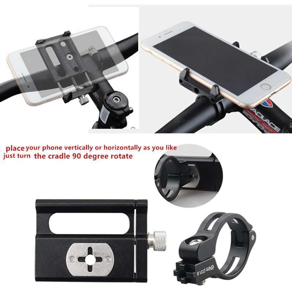 GUB G-86 Aluminum Alloy Bicycle Handlebar Phone Holder With Buffer Patch Anti-Slip Easy To Install - Black