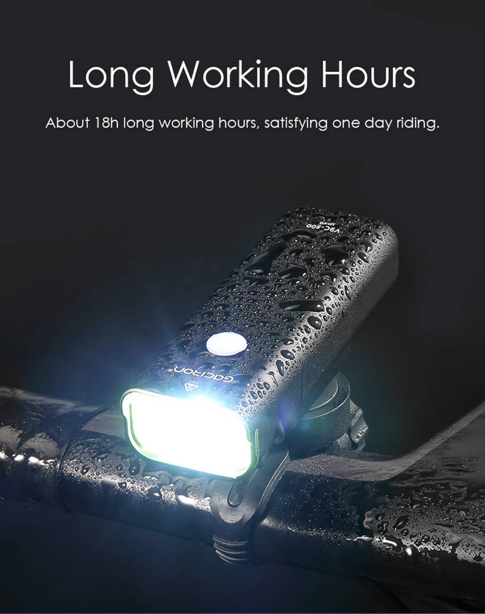 Gaciron V9C-800 Professional Bike Front Headlight Lightweight Design Waterproof 800Lumen LED Lamp 4 Lighting Modes - Black
