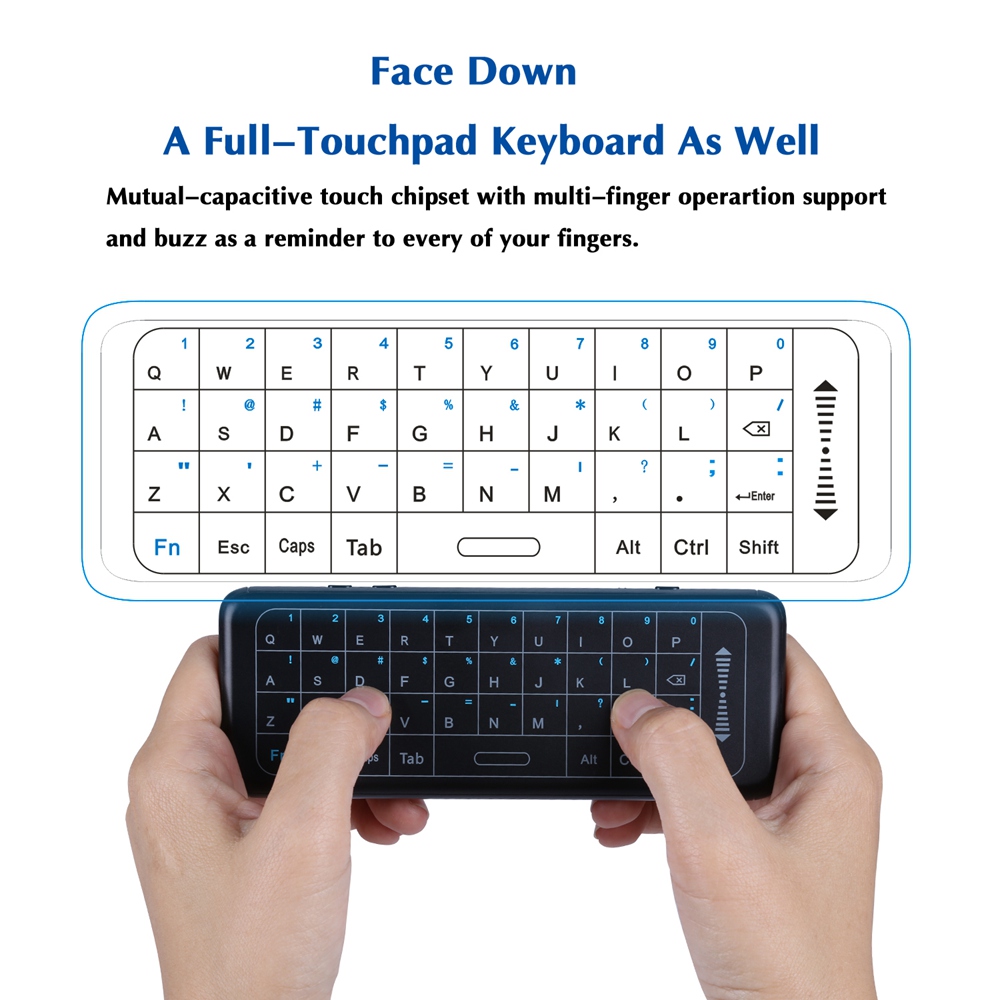 iPazzPort KP-62 Italian Full Touchpad 7 Color Backlight Keyboard 6-Axis Air Mouse Combo Support Windows/Android/iOS