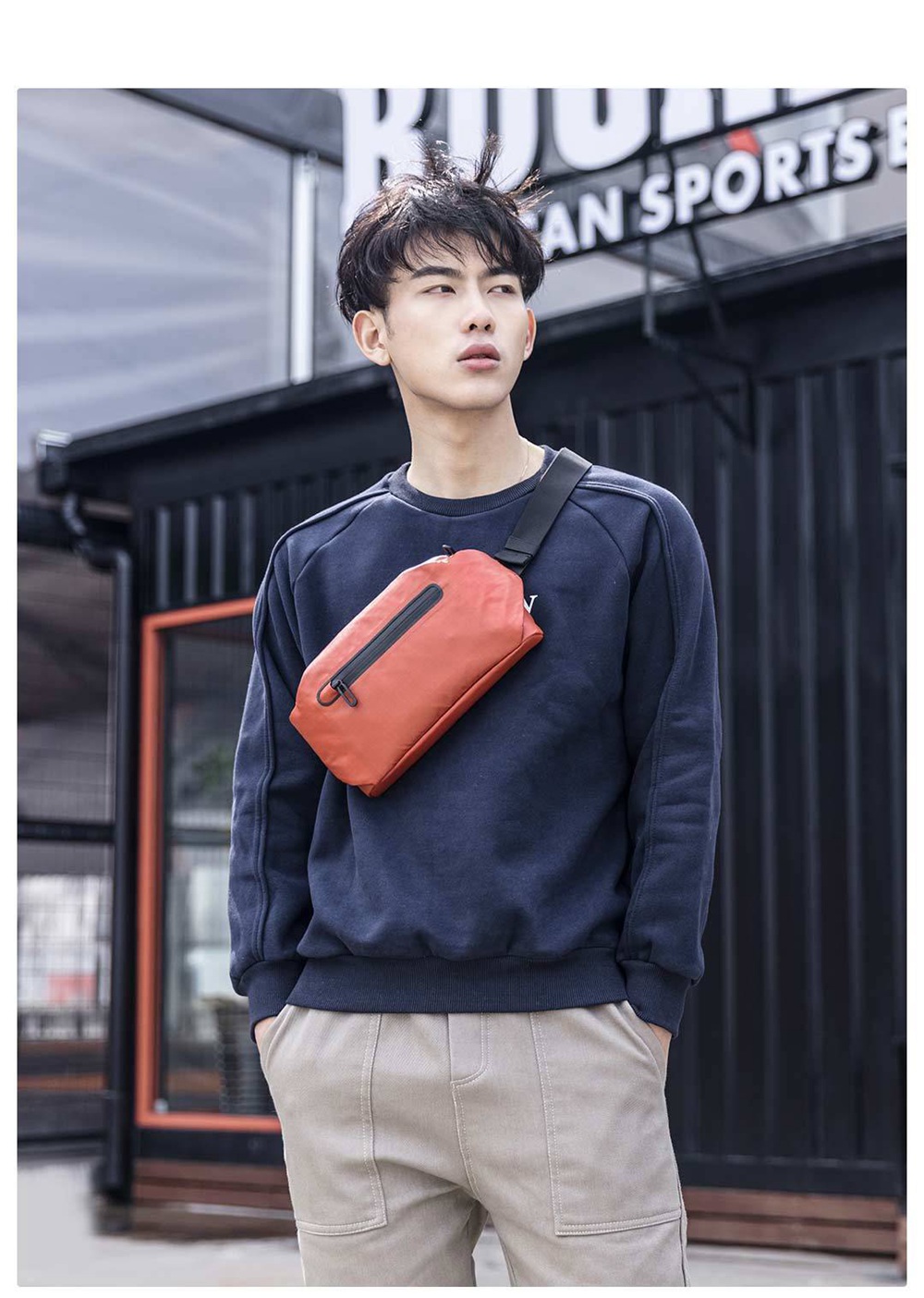 Xiaomi 90 Fun Fashion Functional Pockets Waterproof Two Kinds Of Piggyback Methods With Warning Reflective Strip - Black